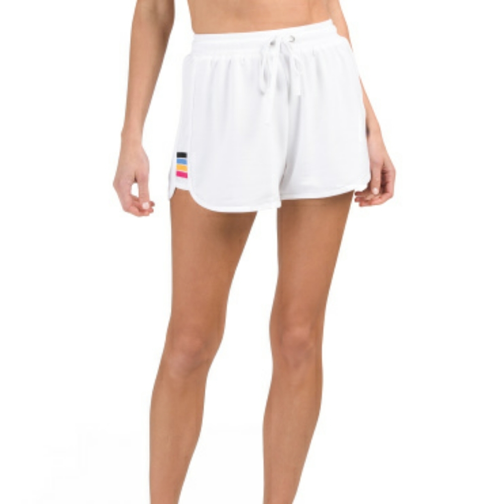 White terrycloth  track shorts